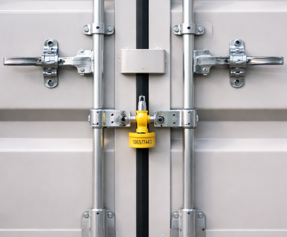 20251218_1626_Secured Shipping Container_simple_compose_01kcrhmscpe2gt3dwbbt54s1b6